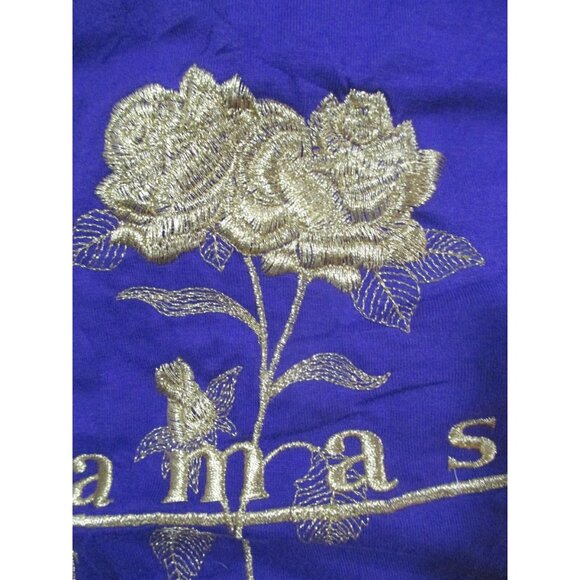 Vintage 90s Bahamas T Shirt Gold Embroidered Adult XL Flowers - Picture 5 of 5